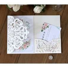 Thank You Card Wedding Card Design Laser Cut Holiday Greeting Card Rose Card